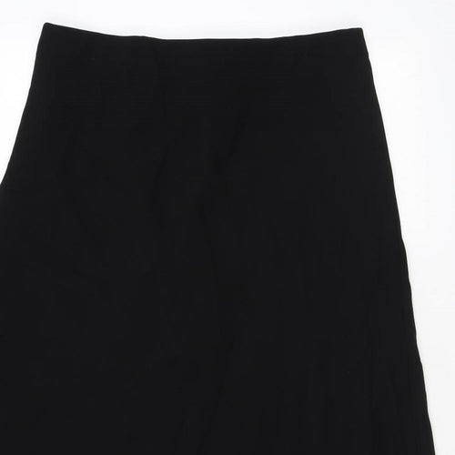 Marks and Spencer Womens Black Polyester Swing Skirt Size 16 Zip