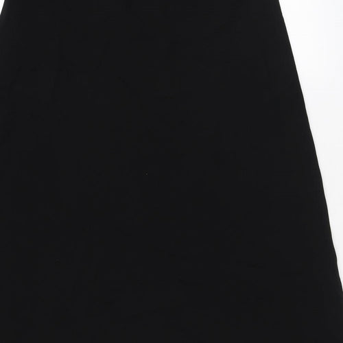 Marks and Spencer Womens Black Polyester Swing Skirt Size 16 Zip