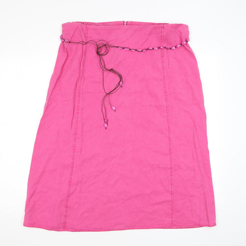 Ann Harvey Womens Pink Polyester Swing Skirt Size 18 Zip - Bead belt