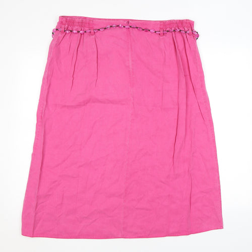 Ann Harvey Womens Pink Polyester Swing Skirt Size 18 Zip - Bead belt