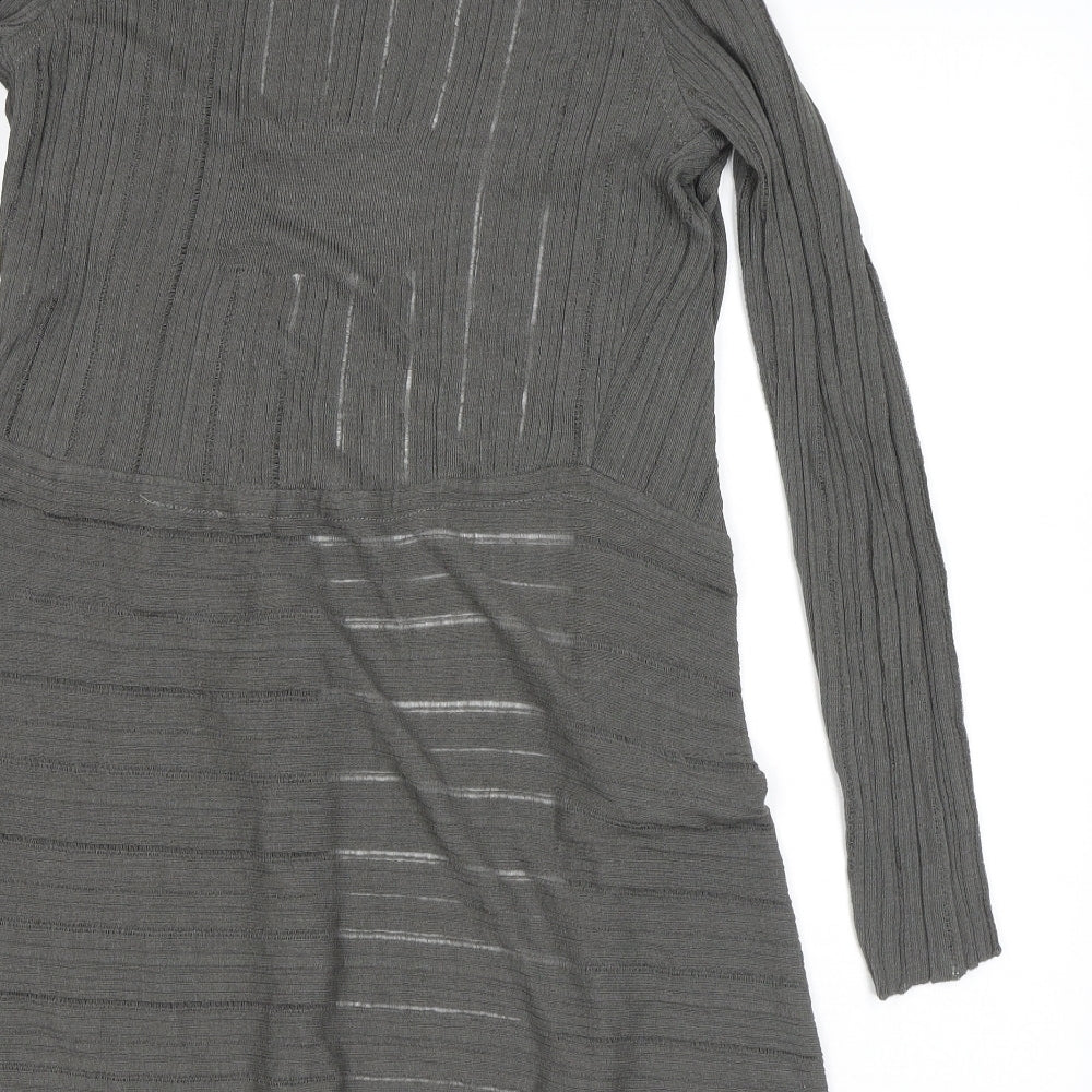 Lo Ri Womens Green V-Neck Polyester Cardigan Jumper Size M