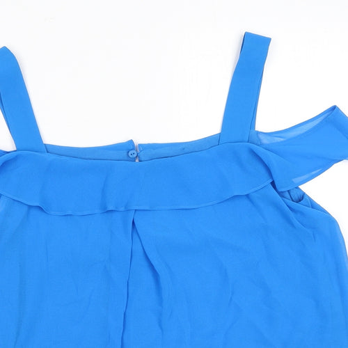 Phase Eight Womens Blue Polyester Basic Tank Size 10 Square Neck