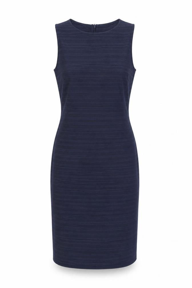 NEXT Womens Blue Polyester Pencil Dress Size 12 Boat Neck Zip