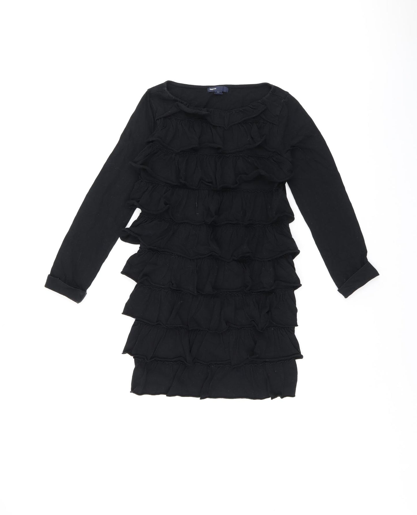 Gap Girls Black Cotton Shift Size 8-9 Years Boat Neck Pullover