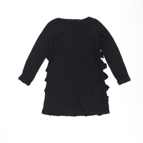 Gap Girls Black Cotton Shift Size 8-9 Years Boat Neck Pullover