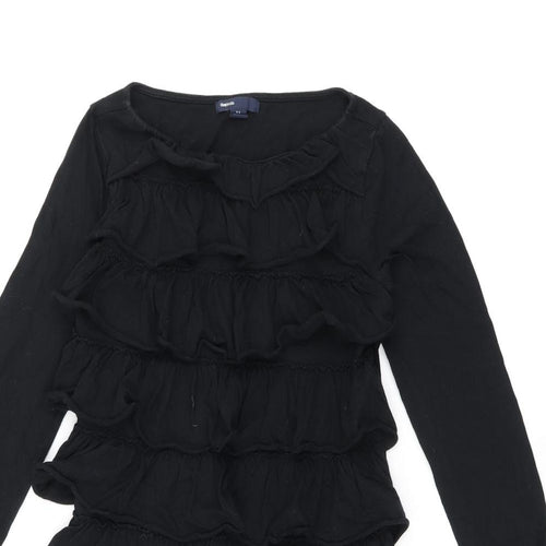 Gap Girls Black Cotton Shift Size 8-9 Years Boat Neck Pullover