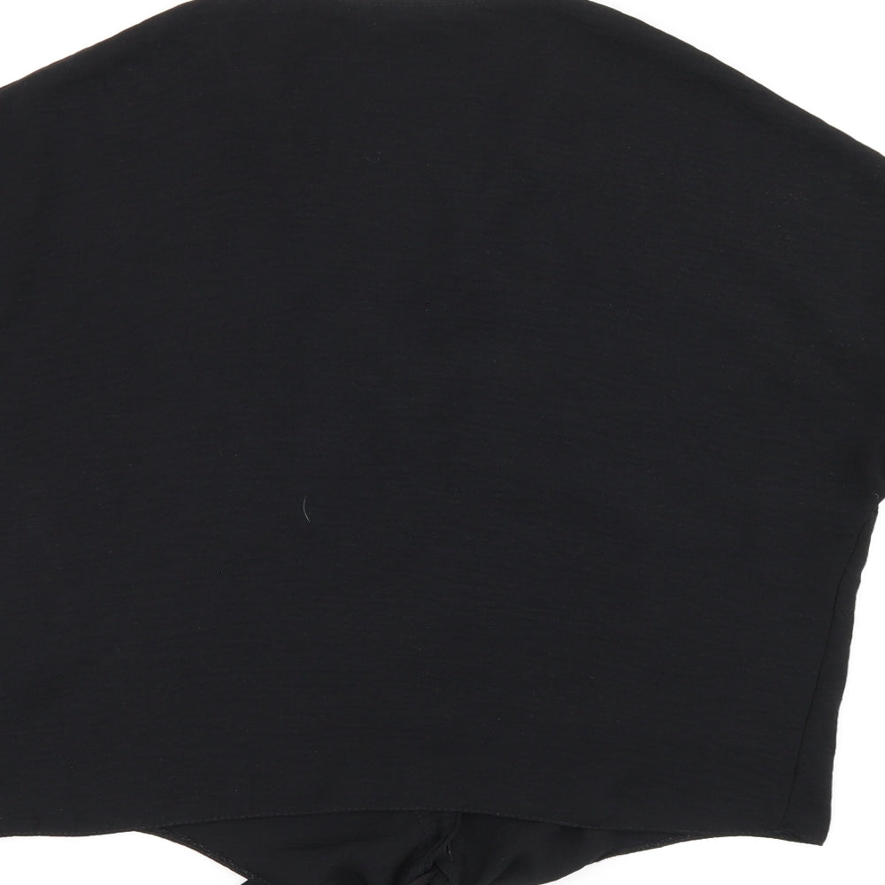 New Look Womens Black Polyester Basic Blouse Size 10 V-Neck