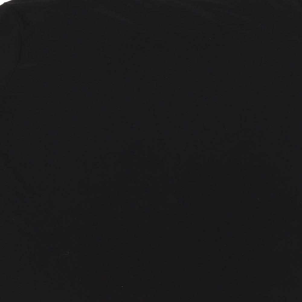 Anne Klein Womens Black Polyester Basic T-Shirt Size XL V-Neck