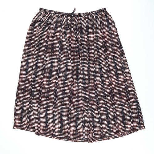 Per Una Womens Black Geometric Polyester Swing Skirt Size 18 Drawstring