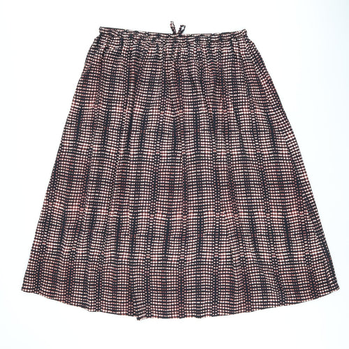 Per Una Womens Black Geometric Polyester Swing Skirt Size 18 Drawstring