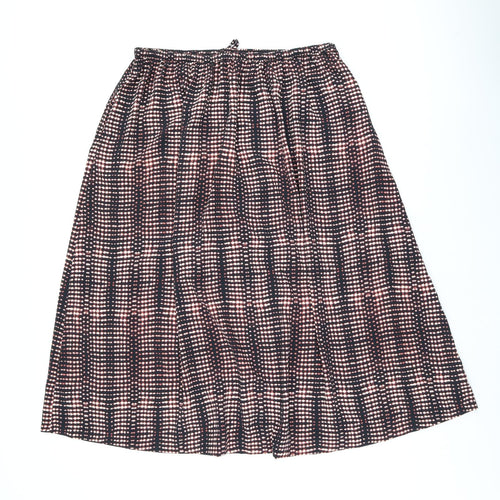 Per Una Womens Black Geometric Polyester Swing Skirt Size 16 Drawstring