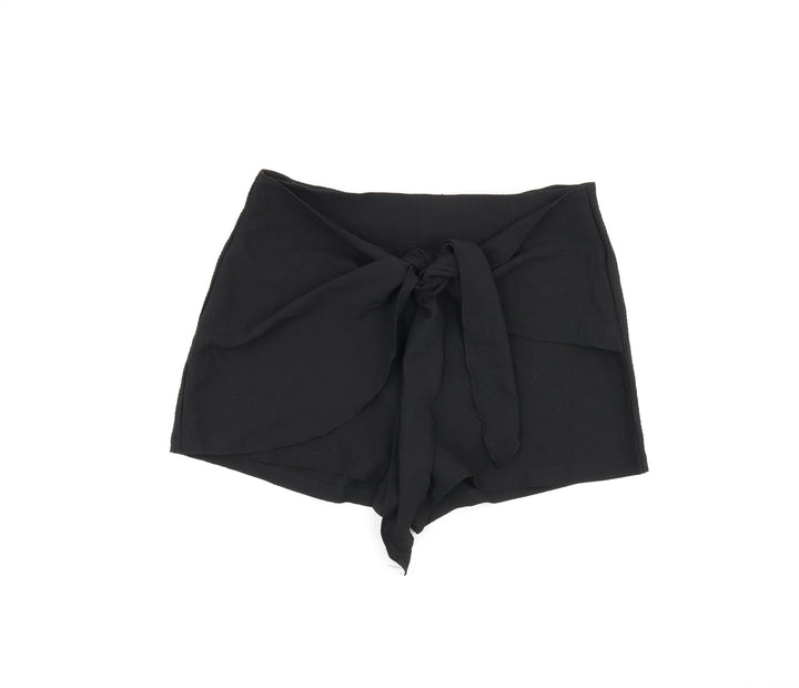 Niay Womens Black Polyester Hot Pants Shorts Size XL Regular Zip