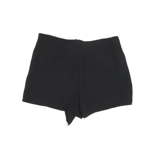 Niay Womens Black Polyester Hot Pants Shorts Size XL Regular Zip
