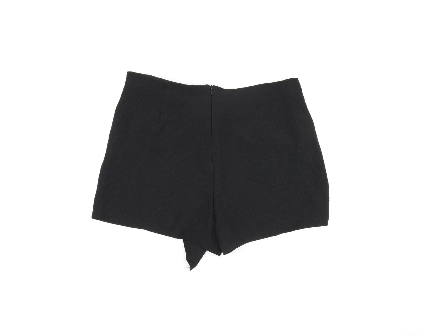 Niay Womens Black Polyester Hot Pants Shorts Size XL Regular Zip
