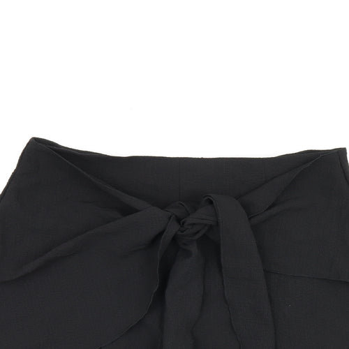 Niay Womens Black Polyester Hot Pants Shorts Size XL Regular Zip