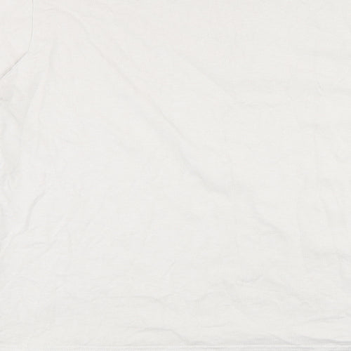 Mango Mens Beige Cotton T-Shirt Size M Round Neck