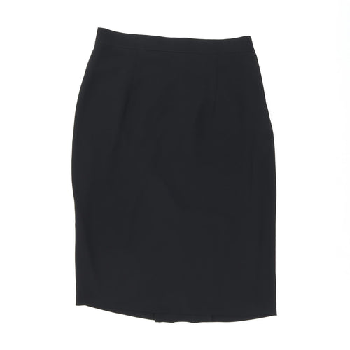 Parigi Womens Black Polyester Straight & Pencil Skirt Size 12 Zip