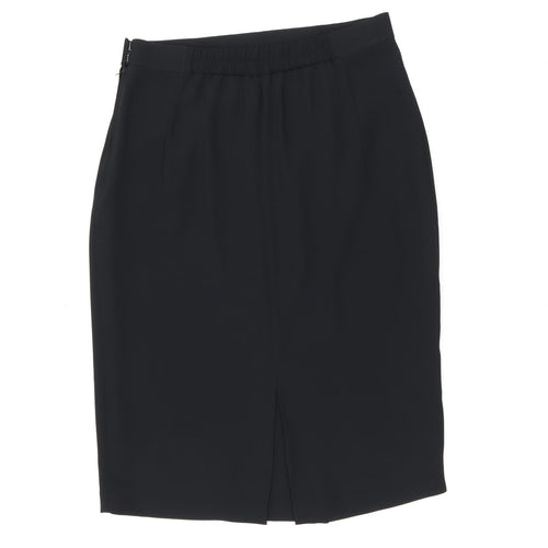 Parigi Womens Black Polyester Straight & Pencil Skirt Size 12 Zip
