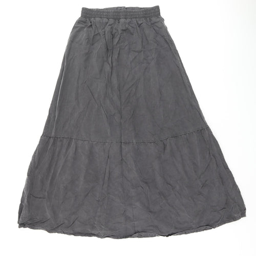 Nutmeg Womens Grey Lyocell Flare Skirt Size 8 Button