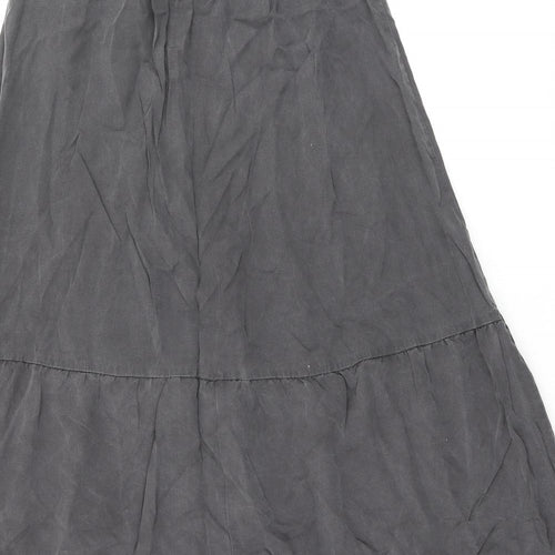 Nutmeg Womens Grey Lyocell Flare Skirt Size 8 Button
