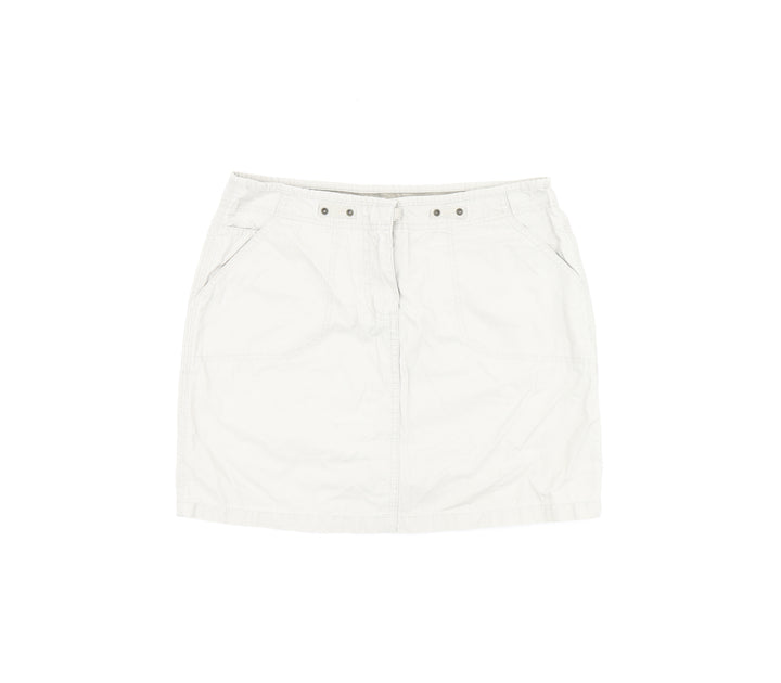 New Look Womens Beige Cotton Mini Skirt Size 10 Zip