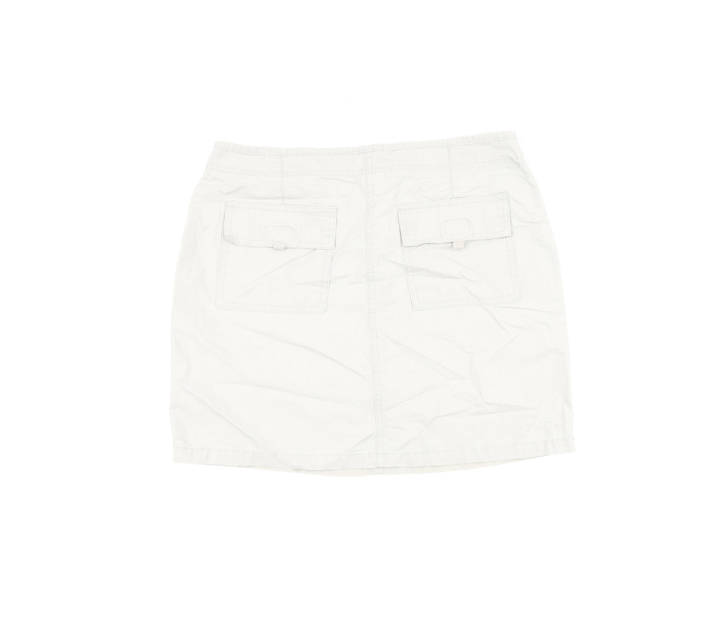 New Look Womens Beige Cotton Mini Skirt Size 10 Zip