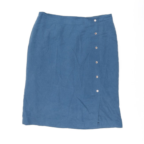 Eastex Womens Blue Lyocell Straight & Pencil Skirt Size 16 Zip