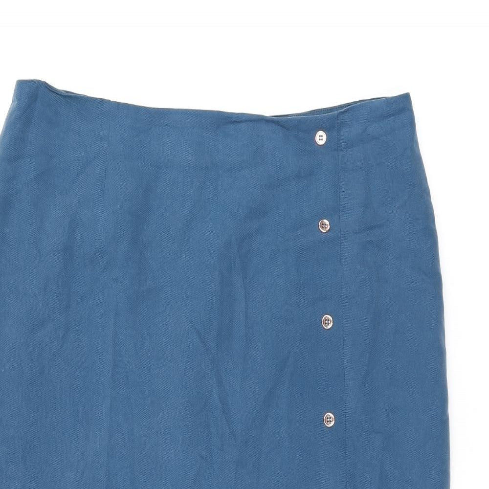 Eastex Womens Blue Lyocell Straight & Pencil Skirt Size 16 Zip