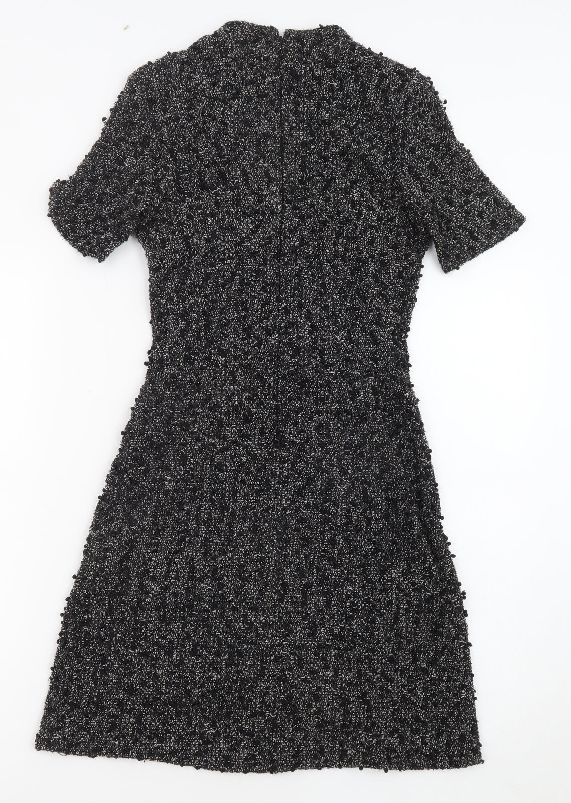 Warehouse Womens Black Polyester A-Line Size 8 Round Neck Zip