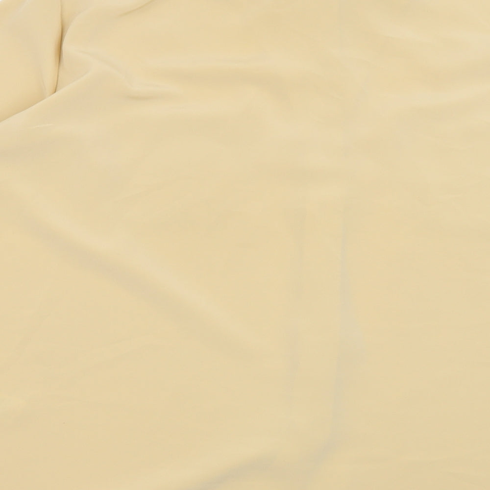 St Michael Womens Beige Polyester Basic Button-Up Size 16 Collared - Vintage, Sheer