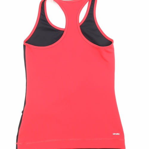 adidas Womens Black Polyester Basic Tank Size 8 Round Neck Pullover - Size 8-10, Logo, Climalite