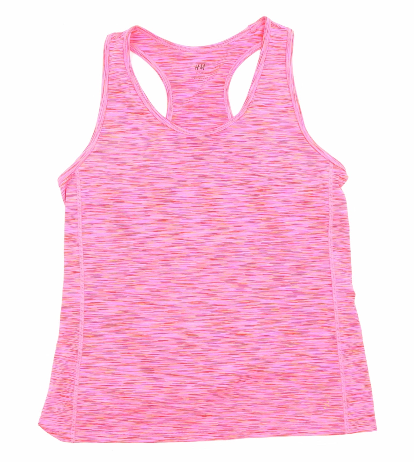 H&M Womens Pink Geometric Polyester Basic Tank Size L Round Neck Pullover