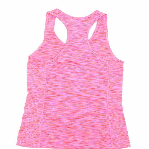 H&M Womens Pink Geometric Polyester Basic Tank Size L Round Neck Pullover