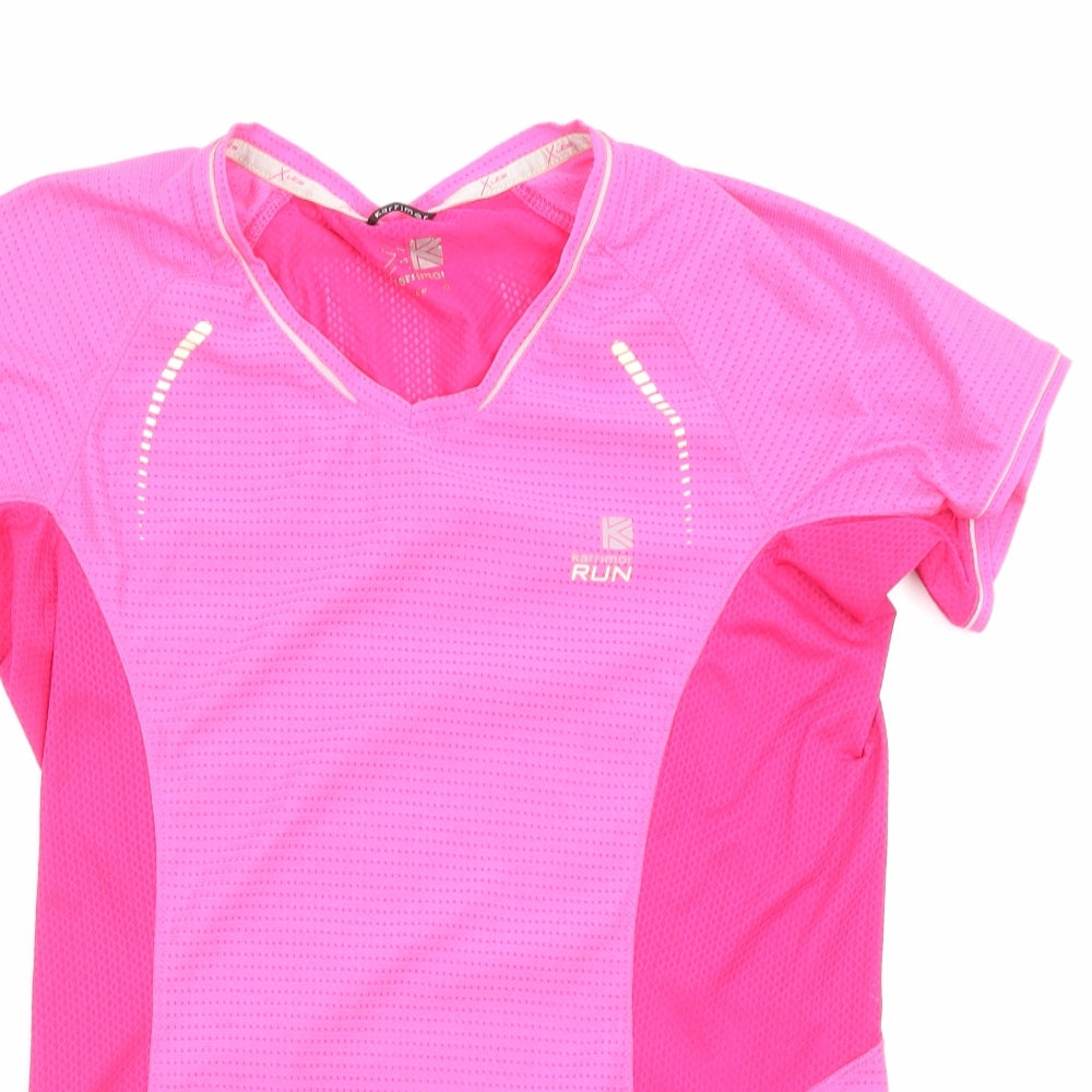 Karrimor Womens Pink Polyester Basic T-Shirt Size 12 Crew Neck Pullover - Running, Breathable