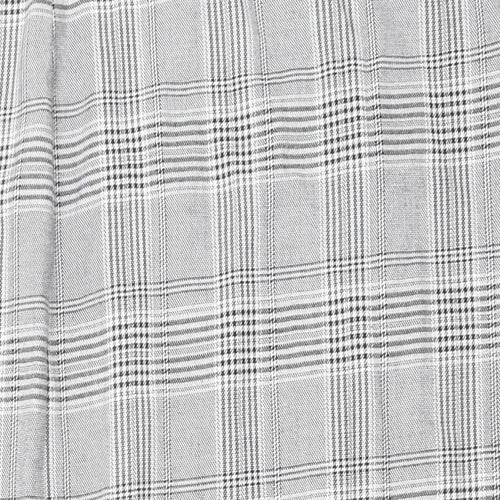 Zara Womens Grey Plaid Polyester Straight & Pencil Skirt Size L Zip - Slit