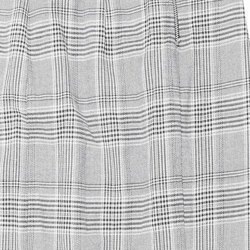 Zara Womens Grey Plaid Polyester Straight & Pencil Skirt Size L Zip - Slit