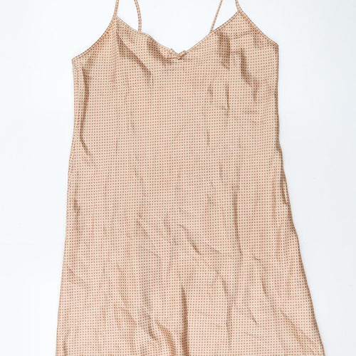 Secrets Womens Beige Polka Dot Polyester Cami Dress Size 10