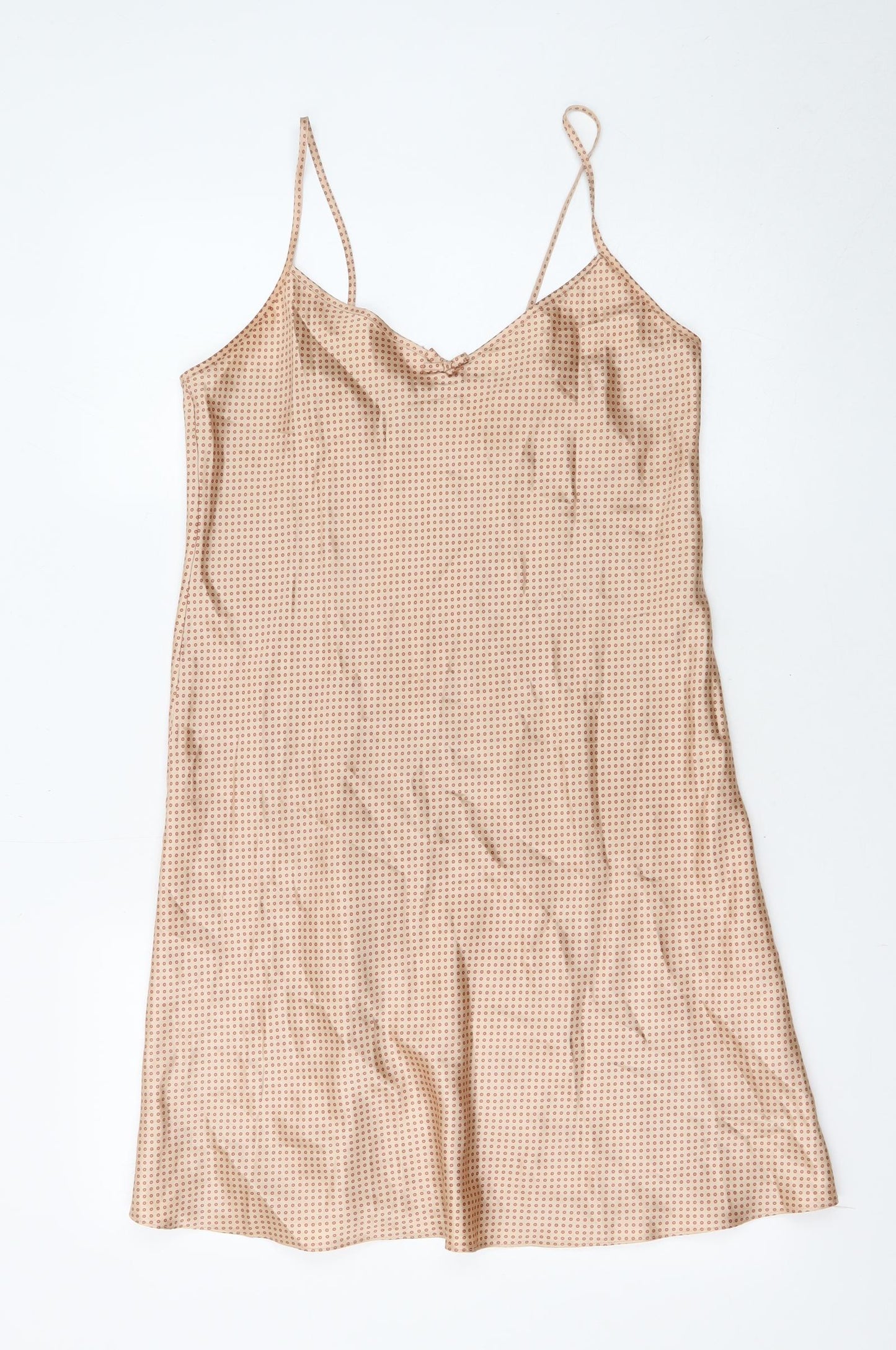 Secrets Womens Beige Polka Dot Polyester Cami Dress Size 10