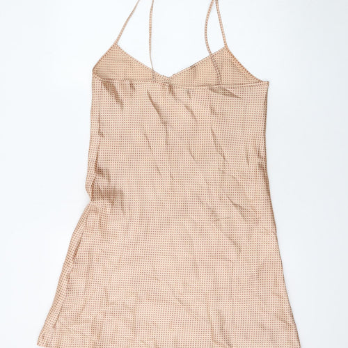 Secrets Womens Beige Polka Dot Polyester Cami Dress Size 10