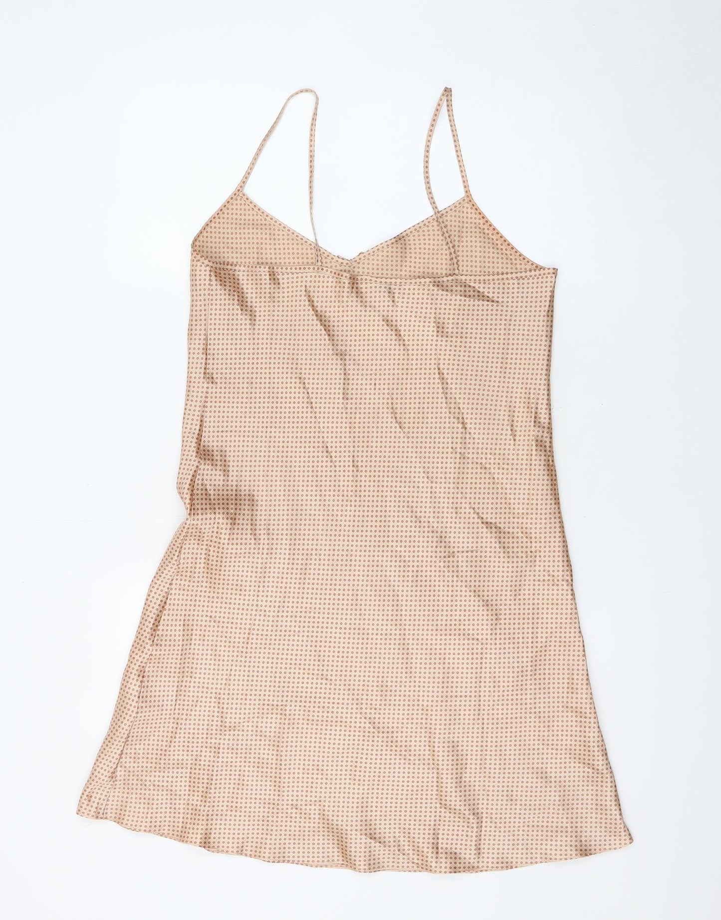 Secrets Womens Beige Polka Dot Polyester Cami Dress Size 10