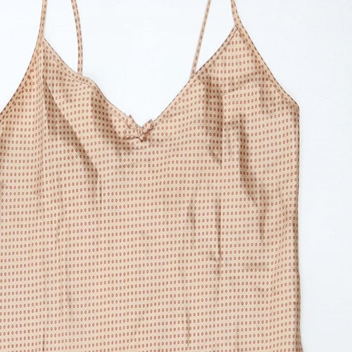 Secrets Womens Beige Polka Dot Polyester Cami Dress Size 10