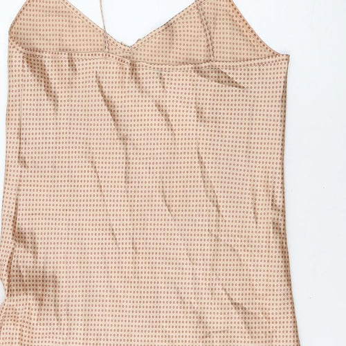 Secrets Womens Beige Polka Dot Polyester Cami Dress Size 10
