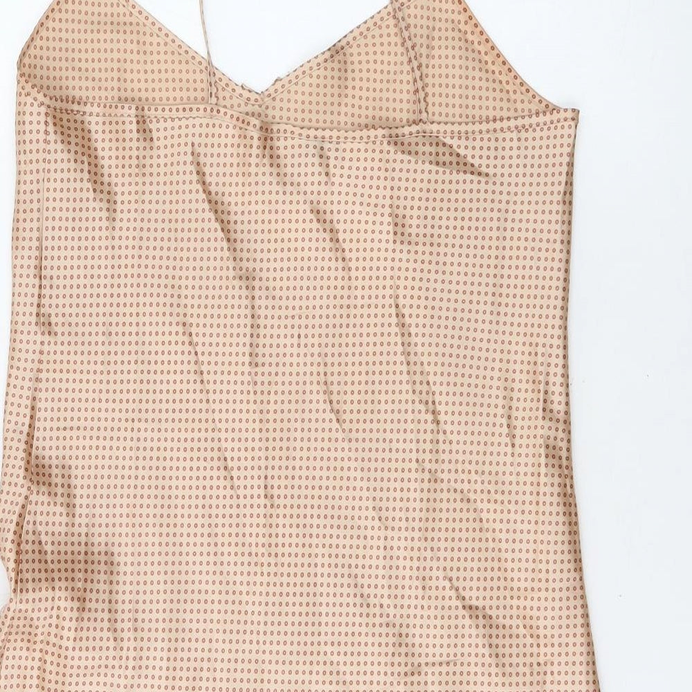 Secrets Womens Beige Polka Dot Polyester Cami Dress Size 10
