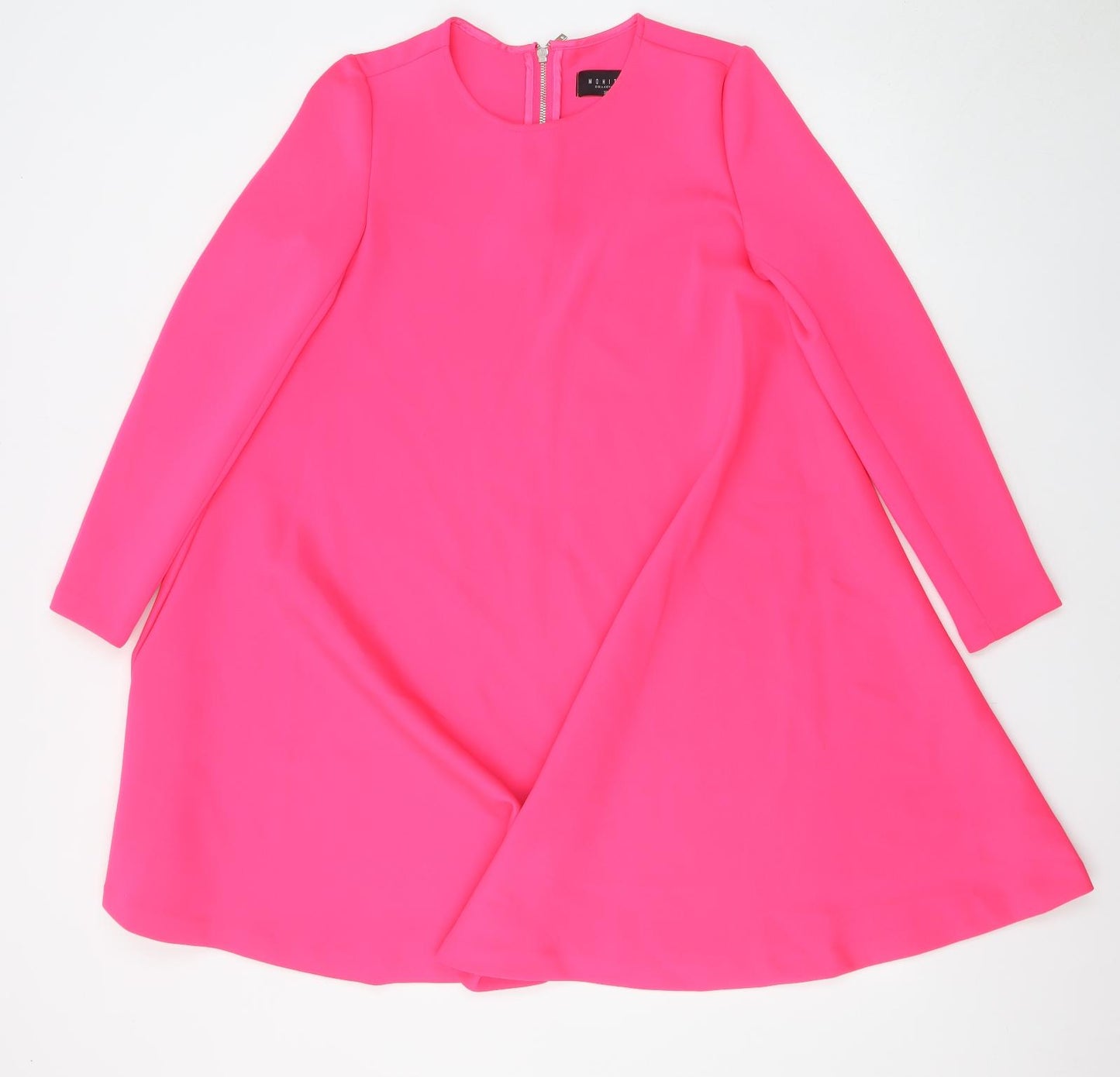 Mohito Womens Pink Polyester A-Line Size 10 Round Neck Zip