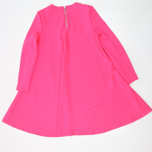 Mohito Womens Pink Polyester A-Line Size 10 Round Neck Zip