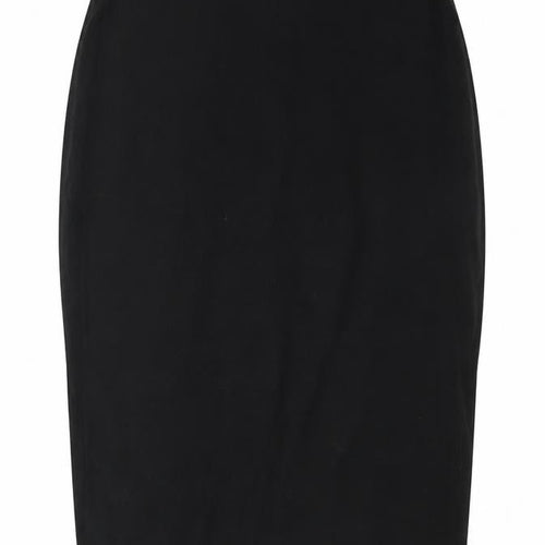 Divided Womens Black Cotton Straight & Pencil Skirt Size L Zip