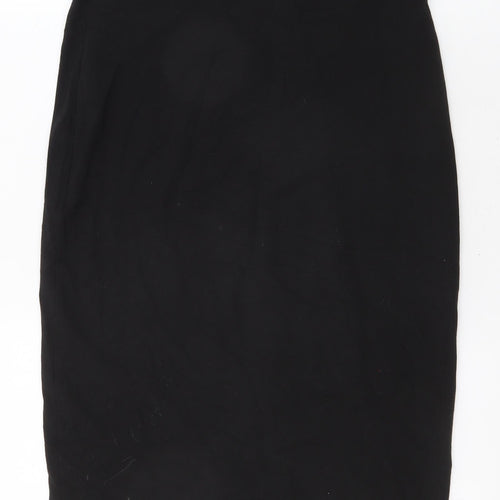 Divided Womens Black Cotton Straight & Pencil Skirt Size L Zip