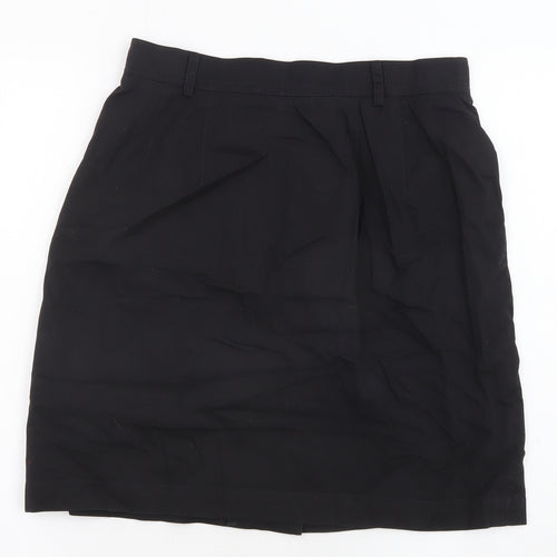 Mondi Womens Black Cotton Mini Skirt Size 12 Button