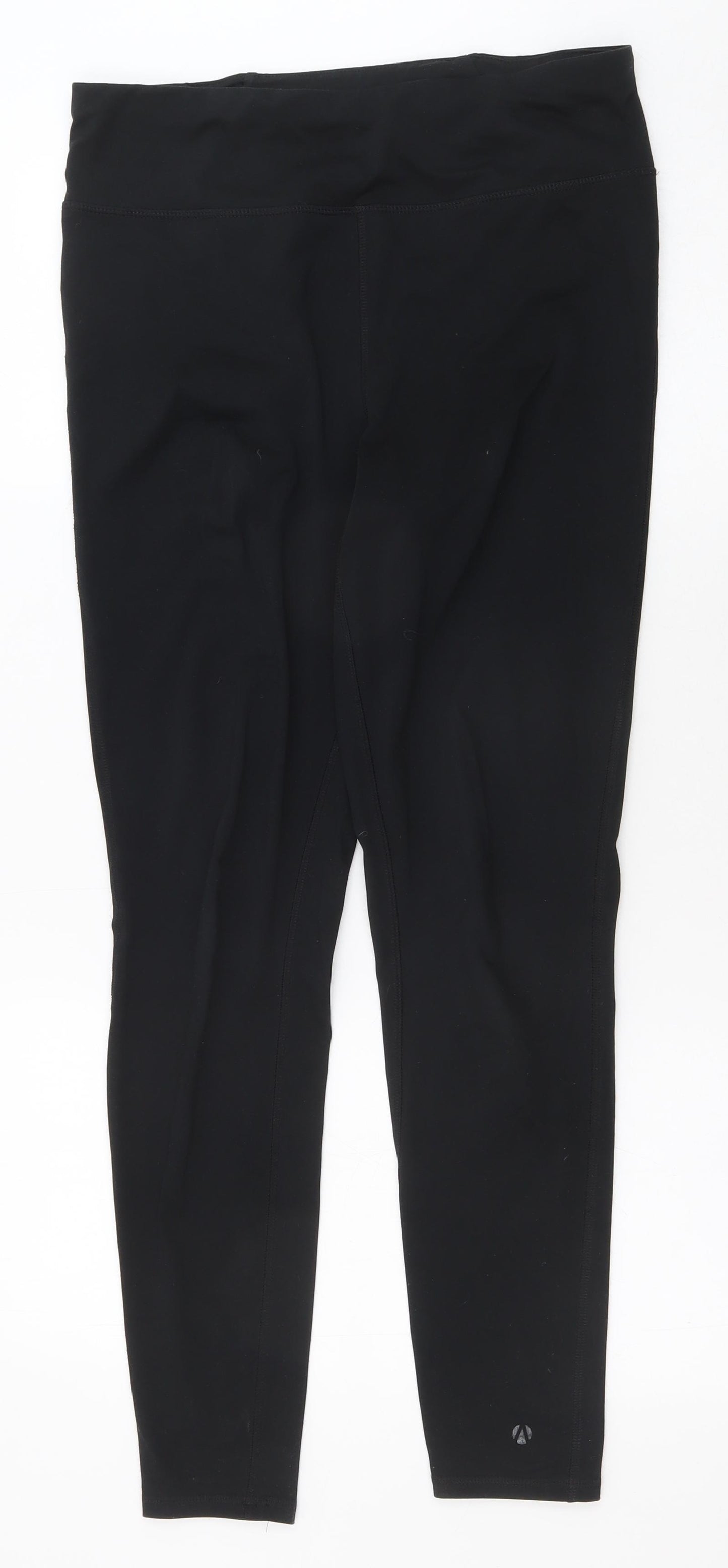 Marks and Spencer Womens Black Polyester Capri Leggings Size 12 L26 in Regular Pullover