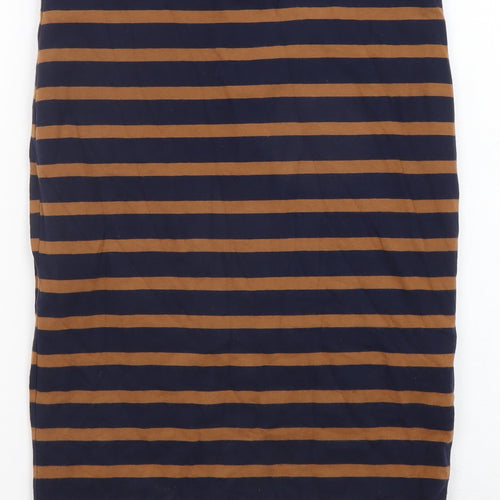 H&M Womens Blue Striped Cotton Straight & Pencil Skirt Size S
